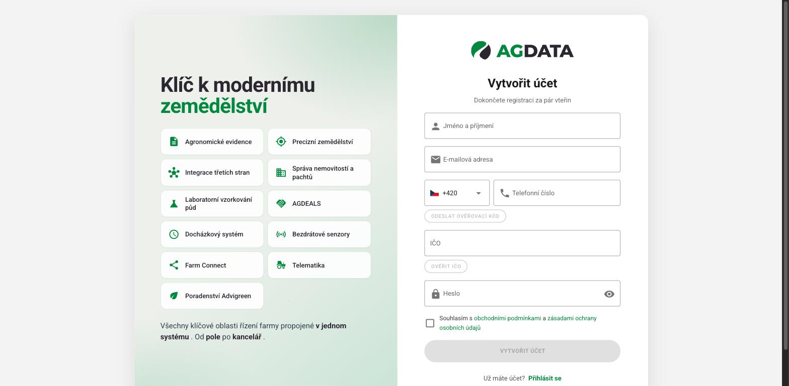 Registrační formulář